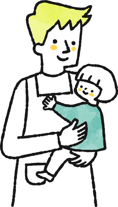保育士と園児のイラスト